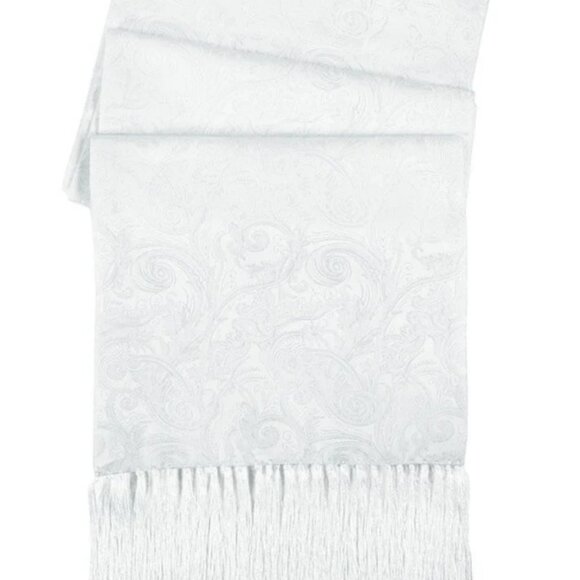 White Tapestry Silk Tuxedo Scarf - Picture 1 of 1